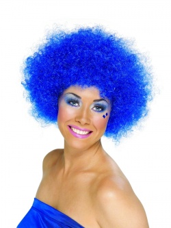 Paruka Afro modrá