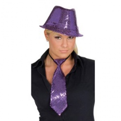 Glittrovaný klobouk - fialový