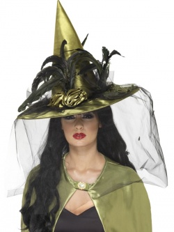 Čarodějnický klobouk zelený deluxe